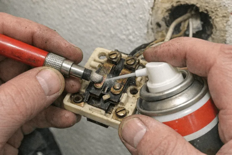 Feinmechanische Reinigung von Kupferkontakten am Taster